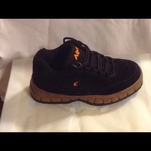 Boys alpha black leather sneakers shoes new